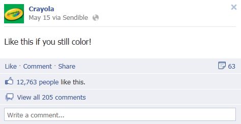 Crayola Facebook Social Media