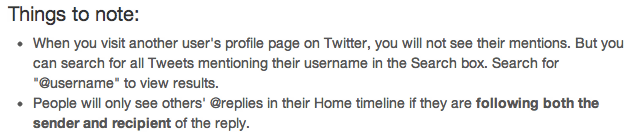 Twitter @Replies and Mentions