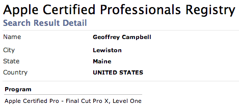 Final Cut Pro X Certification