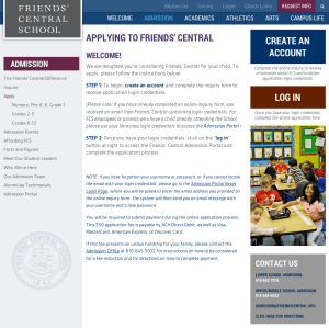 admission apply page