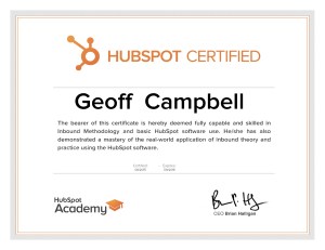Geoff Campbell HubSpot Certified