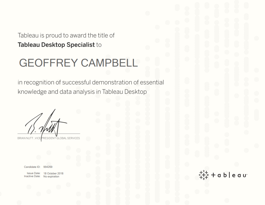 Tableau Desktop Specialist